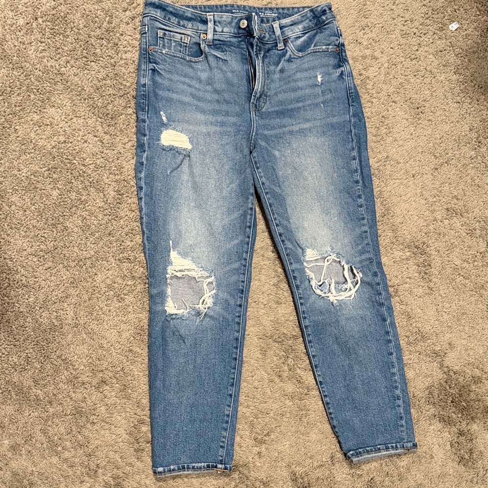 Old Navy Women's Distressed Ankle Jeans - Blue